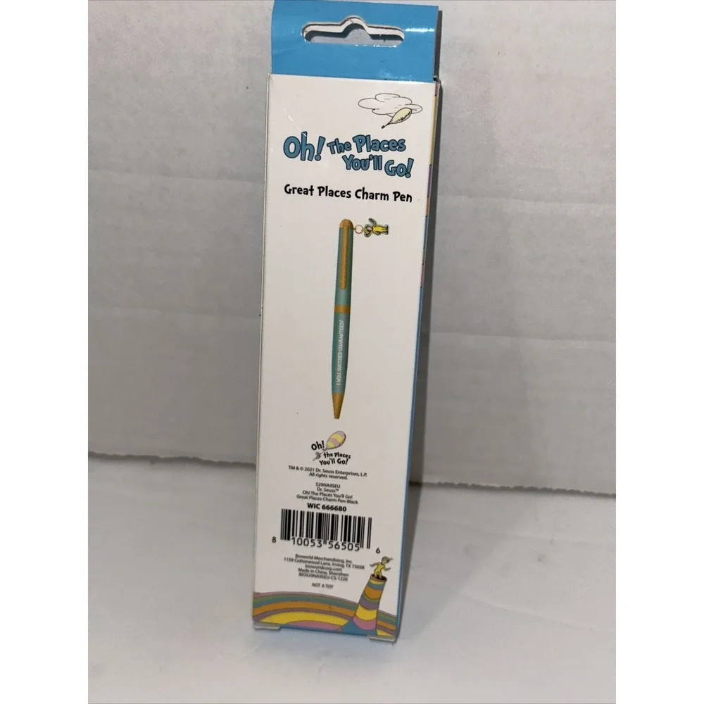Dr Seuss Oh The Places Youll Go Great Places Charm Pen Blue Gold Black Ink NEW